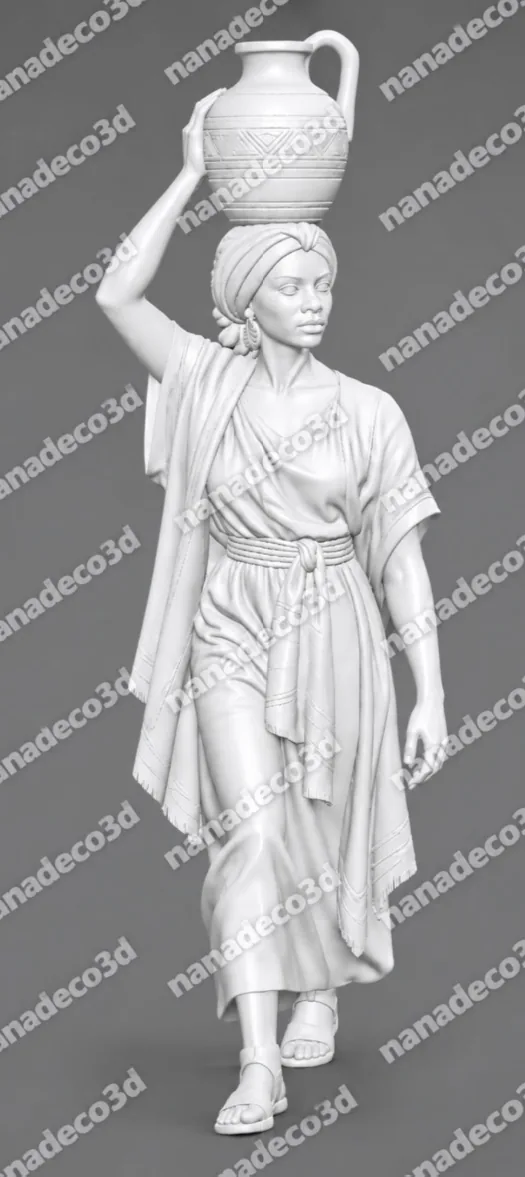 Figura de Aguadora 1 para belén de Nanadeco3D, impresa en 3D y sin pintar
