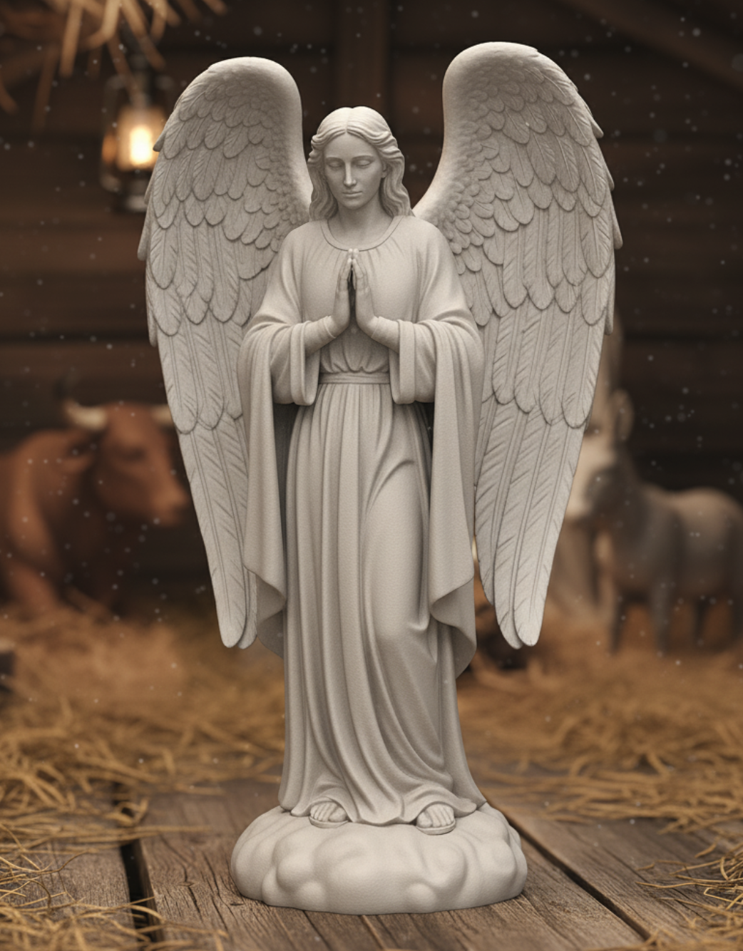 Figura de Arcángel Gabriel (Nacimiento) para belén de Nanadeco3D, impresa en 3D y sin pintar