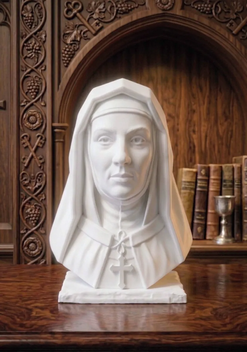 Figura de Busto de Santa Teresa de Jesús para belén de Nanadeco3D, impresa en 3D y sin pintar