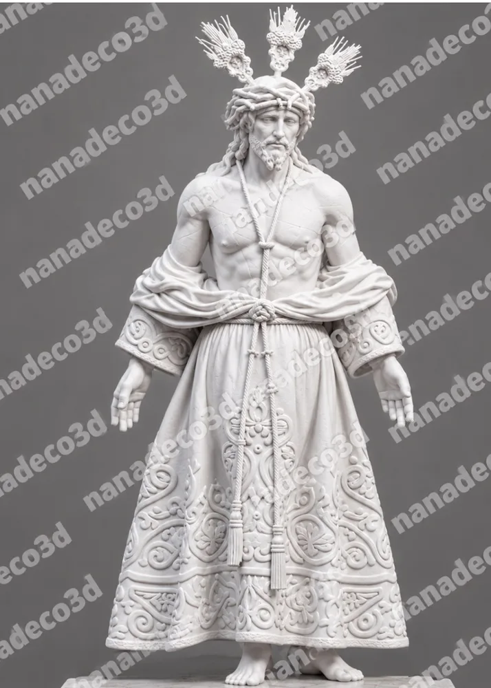 Figura de Despojado Salesianos para belén de Nanadeco3D, impresa en 3D y sin pintar