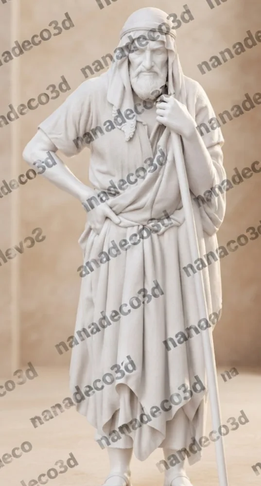 Figura de Eliezer para belén de Nanadeco3D, impresa en 3D y sin pintar