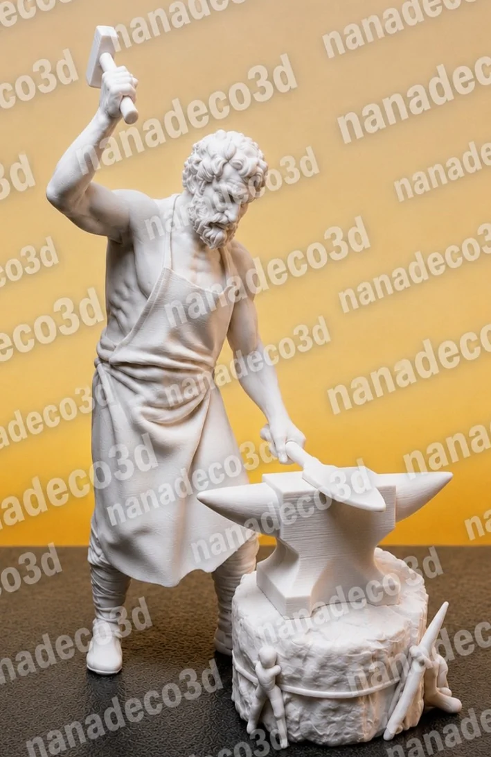 Figura de Herrero 2 para belén de Nanadeco3D, impresa en 3D y sin pintar