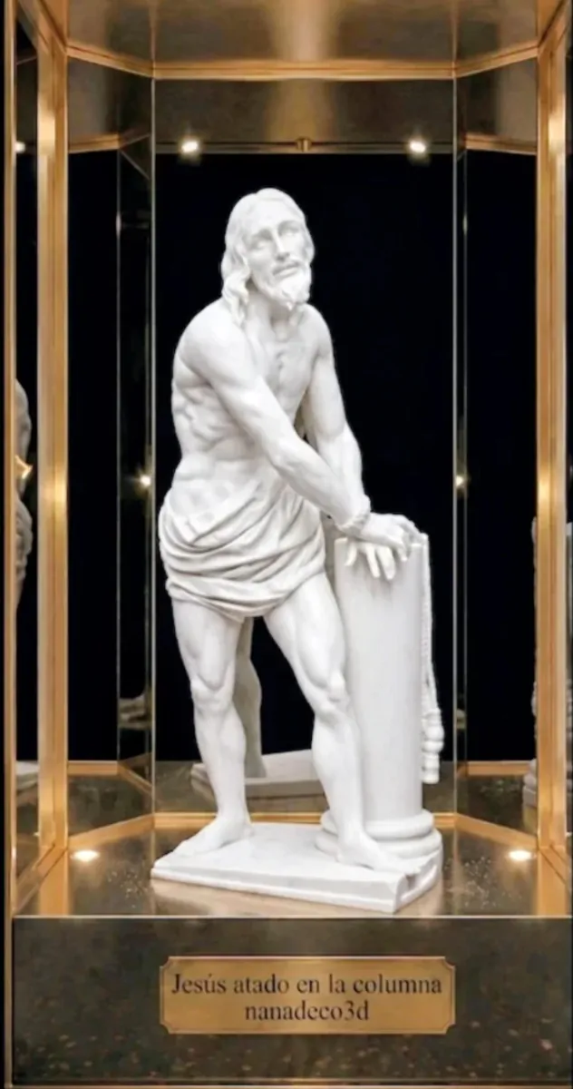Figura de Jesús atado a la columna para belén de Nanadeco3D, impresa en 3D y sin pintar