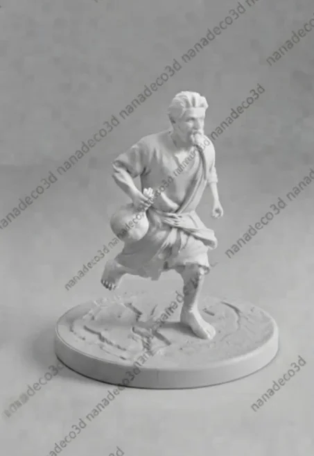 Figura de Ladrón a la fuga para belén de Nanadeco3D, impresa en 3D y sin pintar