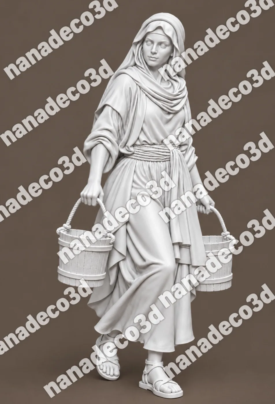 Figura de Mujer con cubos para belén de Nanadeco3D, impresa en 3D y sin pintar