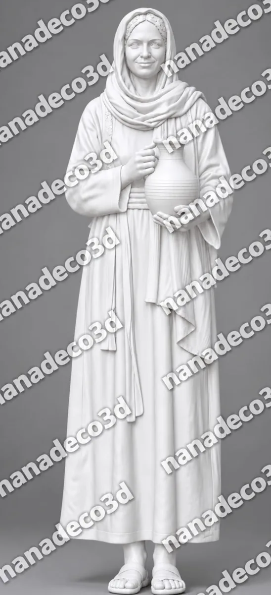 Figura de Mujer jarra vino para belén de Nanadeco3D, impresa en 3D y sin pintar