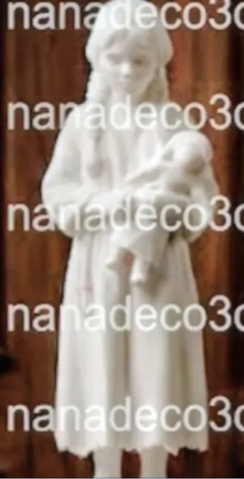 Figura de Niña con muñeca para belén de Nanadeco3D, impresa en 3D y sin pintar