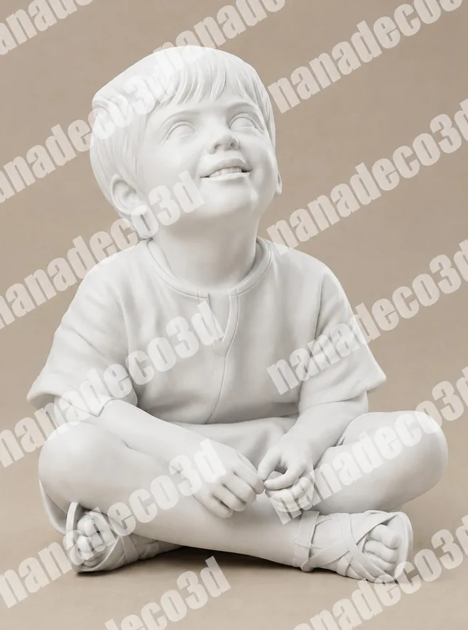 Figura de Niño mirando a Jesus 1 para belén de Nanadeco3D, impresa en 3D y sin pintar
