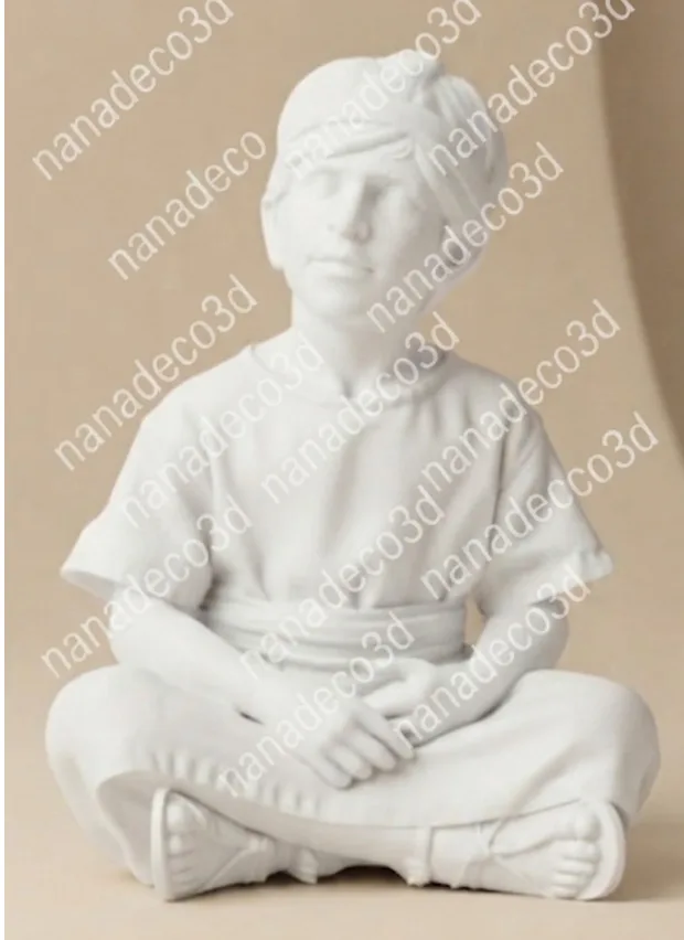 Figura de Niño mirando a Jesus 3 para belén de Nanadeco3D, impresa en 3D y sin pintar