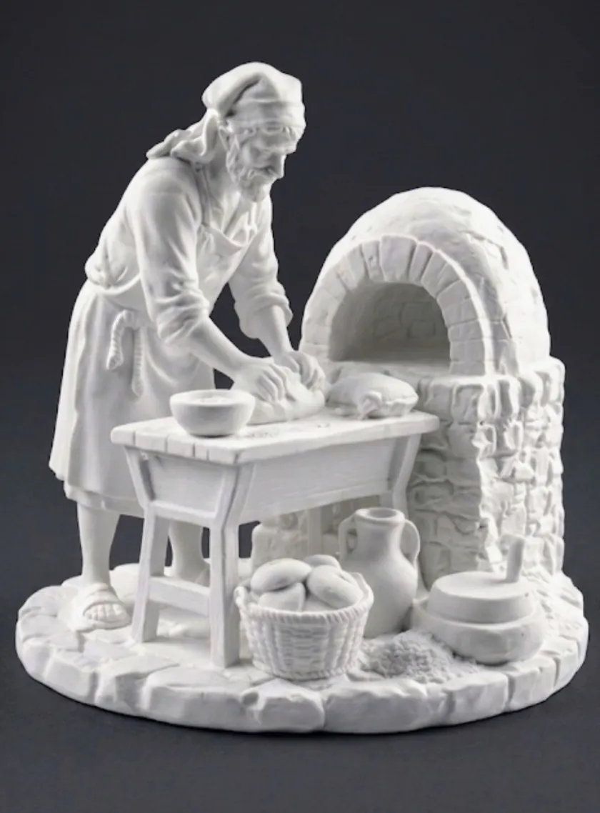 Figura de Nuevo panadero para belén de Nanadeco3D, impresa en 3D y sin pintar