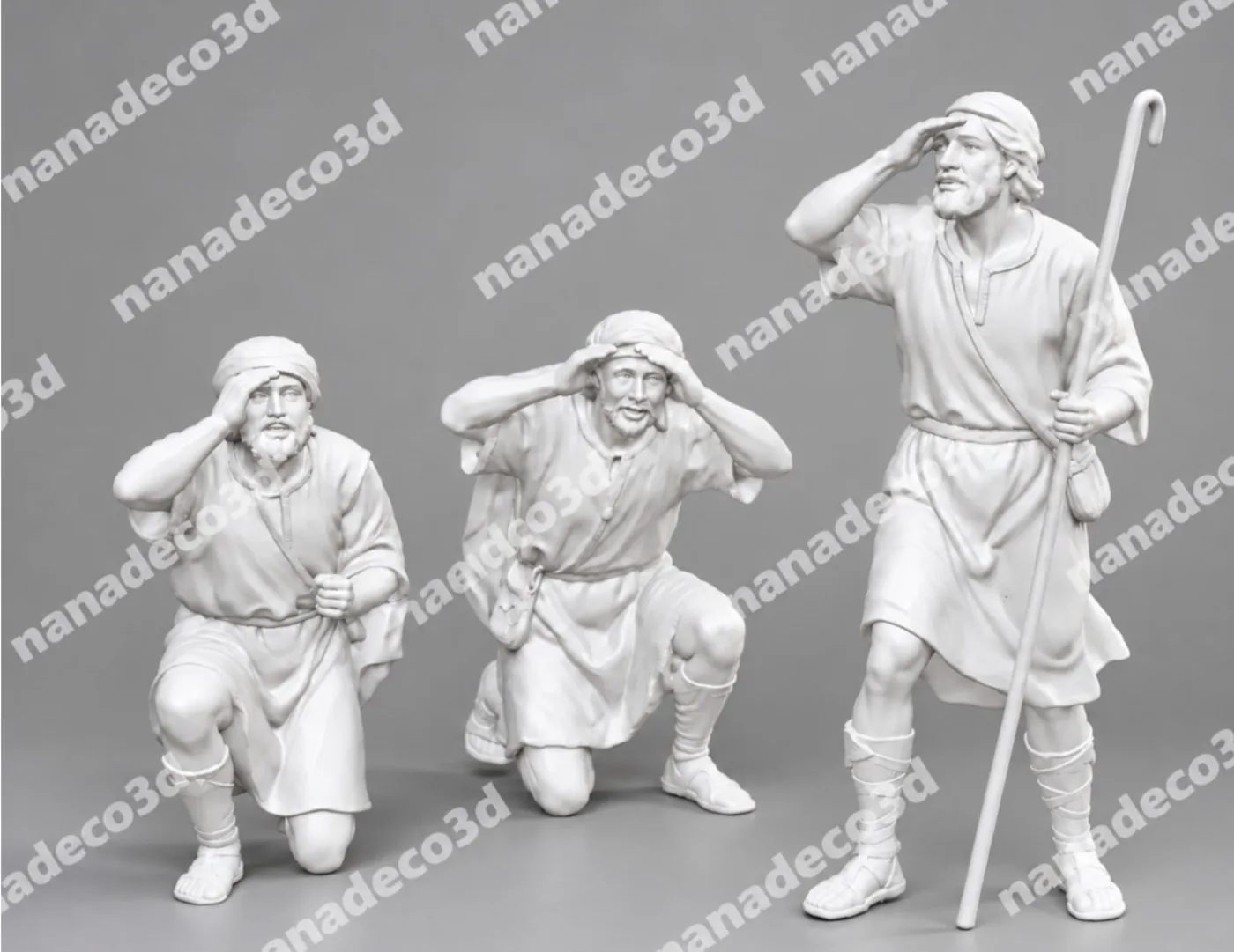 Figura de Pastores anunciación para belén de Nanadeco3D, impresa en 3D y sin pintar