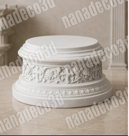Figura de Peana labrado cruz para belén de Nanadeco3D, impresa en 3D y sin pintar