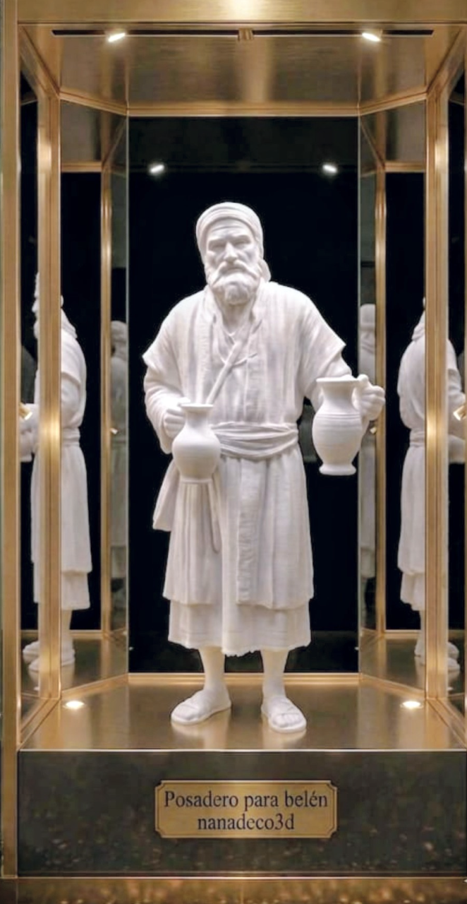 Figura de Posadero para belén de Nanadeco3D, impresa en 3D y sin pintar