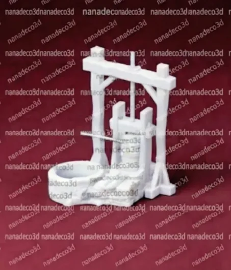 Figura de Prensa de aceite para belén de Nanadeco3D, impresa en 3D y sin pintar