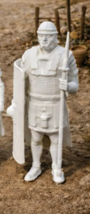 Figura de Romano escudo derecha para belén de Nanadeco3D, impresa en 3D y sin pintar