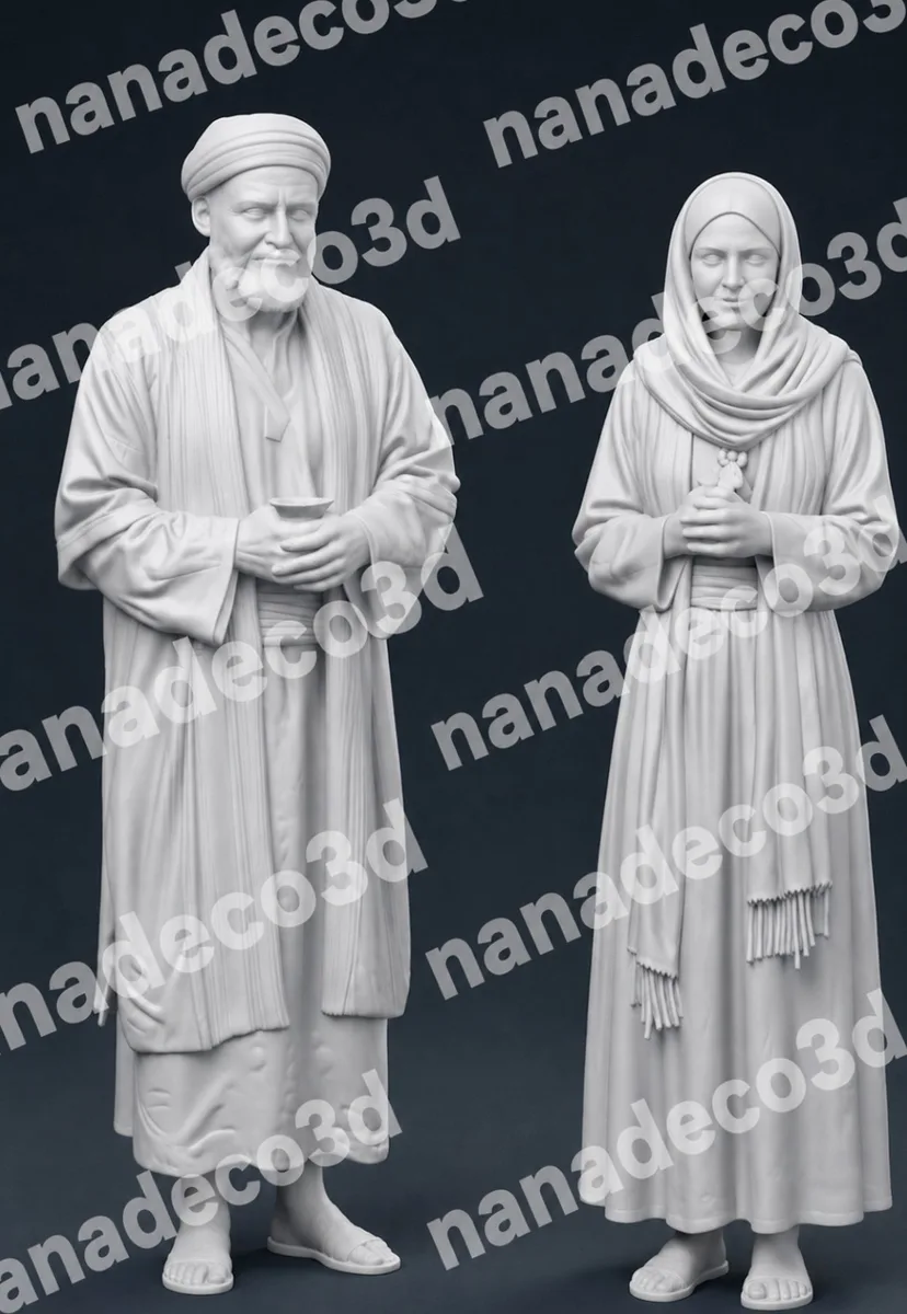 Figura de Testigos vino para belén de Nanadeco3D, impresa en 3D y sin pintar