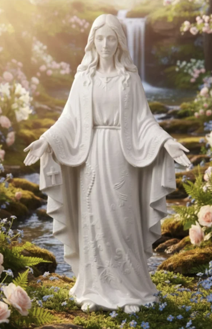 Figura de Virgen de Garabandal para belén de Nanadeco3D, impresa en 3D y sin pintar