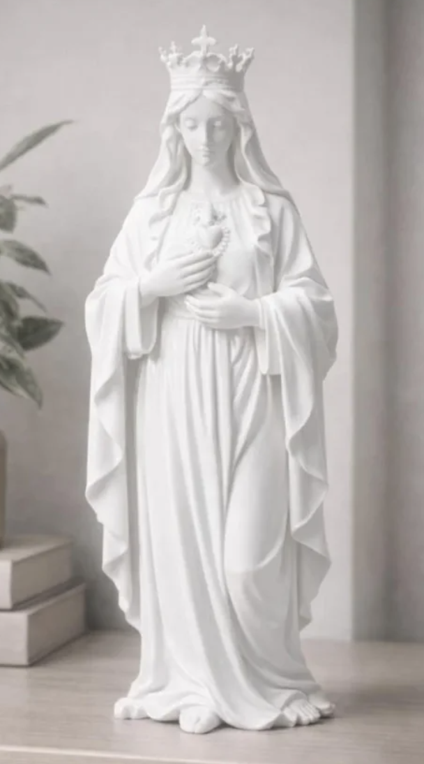 Figura de Virgen inmaculada para belén de Nanadeco3D, impresa en 3D y sin pintar