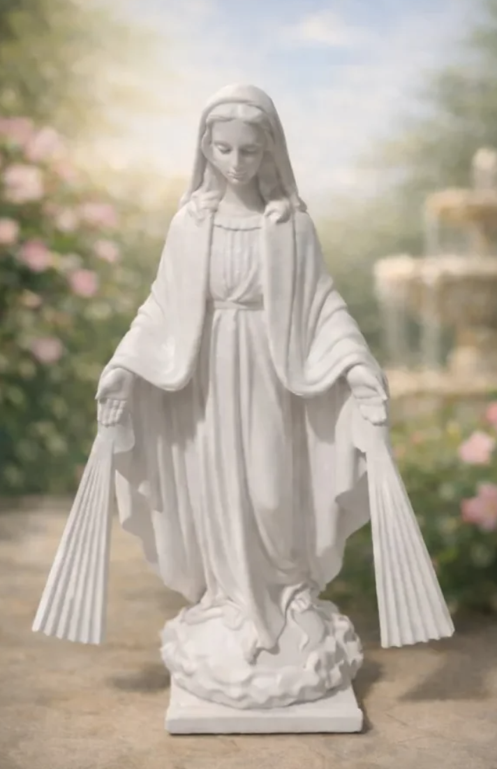 Figura de Virgen milagrosa para belén de Nanadeco3D, impresa en 3D y sin pintar